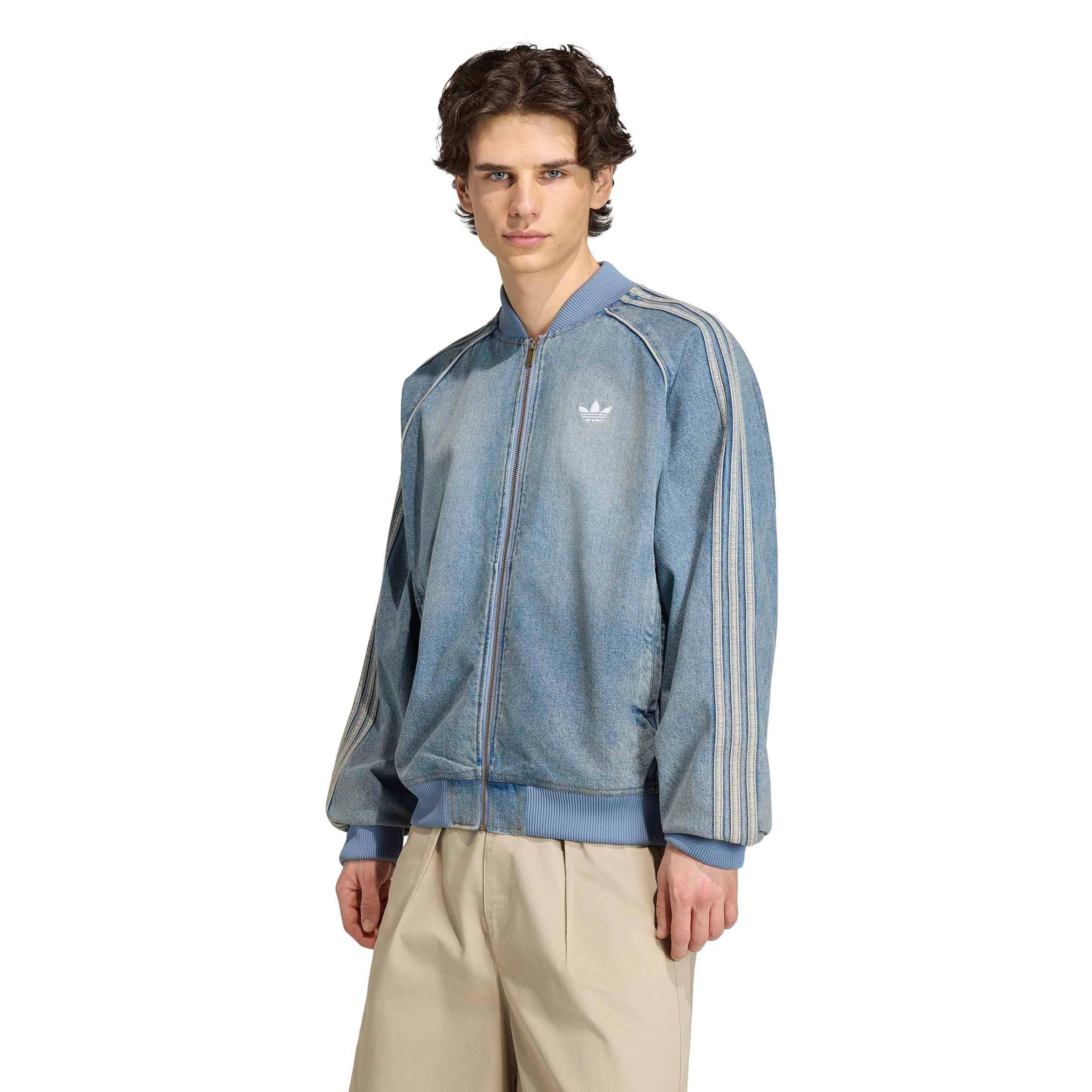 adidas Originals Men's Superstar Adicolor Denim Tracktop - Lt Blue - LT BLUE